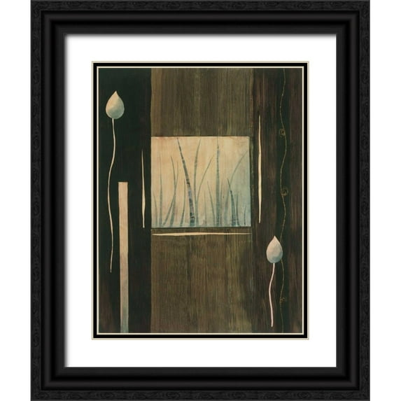 Bonnard, Etienne 15x18 Black Ornate Wood Framed with Double Matting Museum Art Print Titled - Pensee decorative II