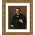 thumbnail image 1 of Bonnat, Leon 12x14 Gold Ornate Wood Framed with Double Matting Museum Art Print Titled - Portrait of a Man, 1 of 4