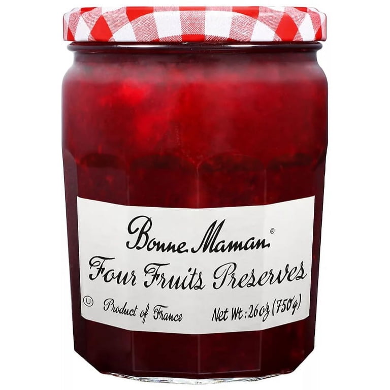 Bonne Maman, Four Fruits Preserves, 26 oz, Natural Chunky Fruit