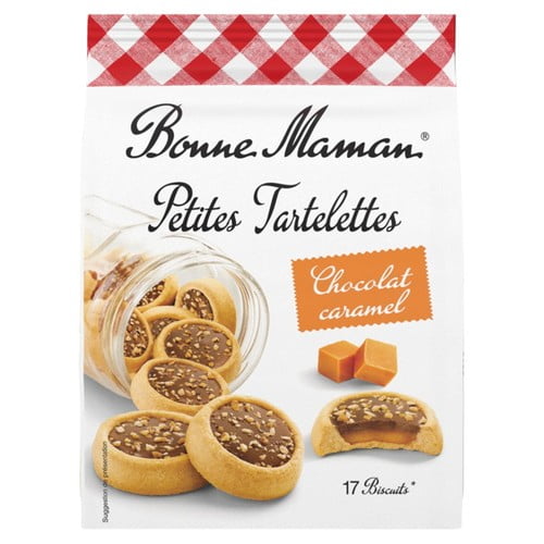 Bonne Maman Petit Choco & Caramel Tartlets Biscuits 250g, British Import (Pack of 2)