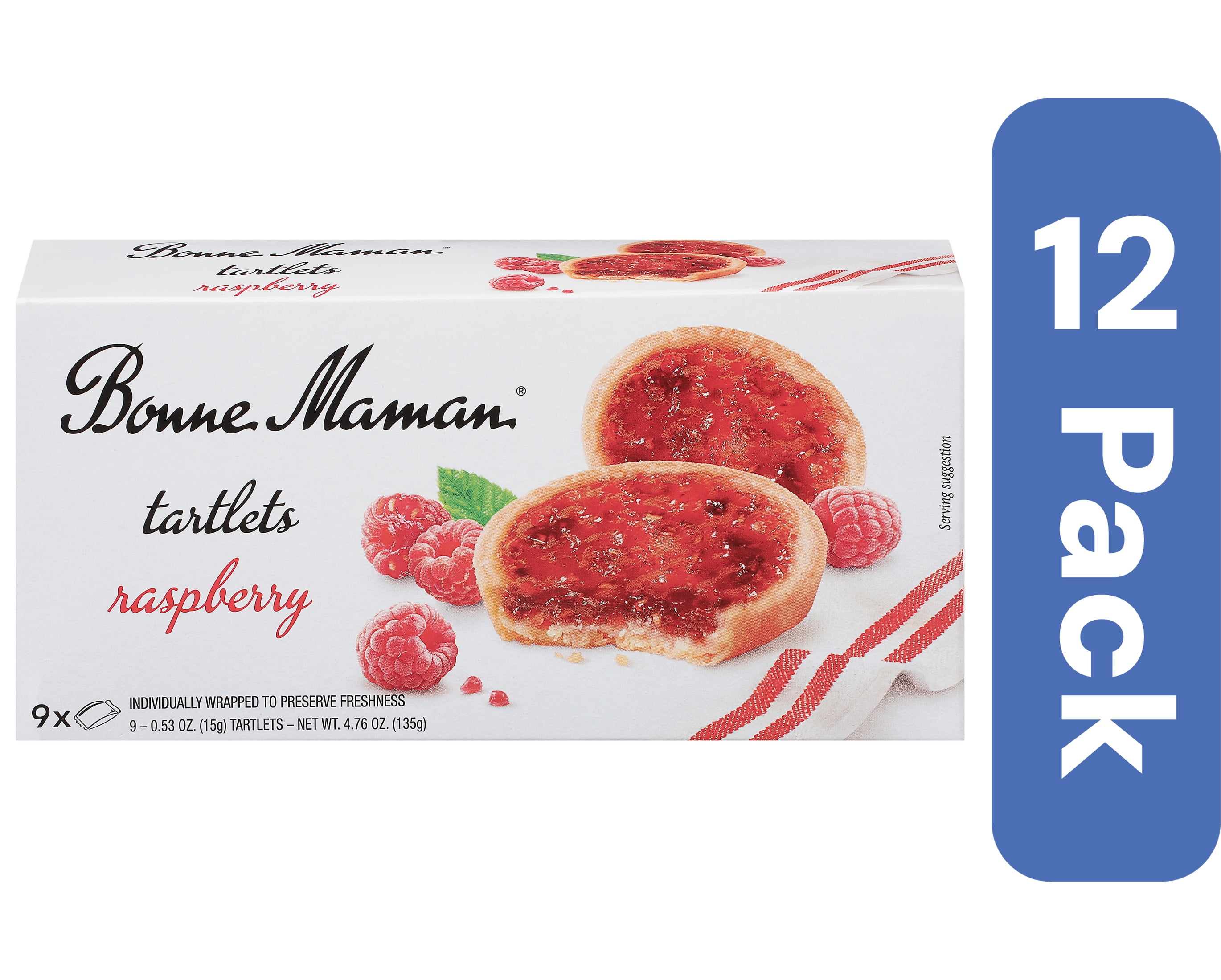 Bonne Maman Raspberry Tartlets 4.76 oz (Pack Of 12)