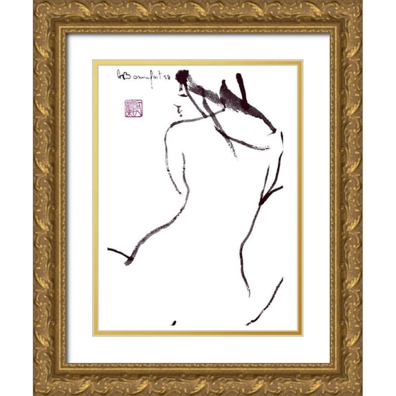 Bonnefoit, Alain 12x14 Gold Ornate Wood Framed with Double Matting Museum Art Print Titled - Jim