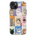 thumbnail image 1 of Bonnet Cat Collage Phone Case, Cute Illustrated Kittens in Headscarves iPhone Cover, Whimsical Artistic Protective Case for iPhone 16 15 14 13 12 11 Plus Pro Max Mini, 1 of 6