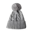 thumbnail image 1 of Bonnet Femme Chapeau D'hiver Tricoté De Couleur Unie For Femme Chapeau Moelleux Et Épais En Peluche Chapeau De Ski Chaud For Femme Bonnet Femme Hiver Leather Baseball Cap Women Chaos Trapper Hat, 1 of 2