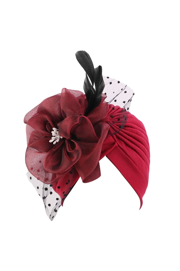 Bonnet Hat qinhaie Soft Turban Hat for Women with Cancer, Hair Loss Head Scarf Cap, Breathable Daily Head Wrap Headwear Wine Red One Size