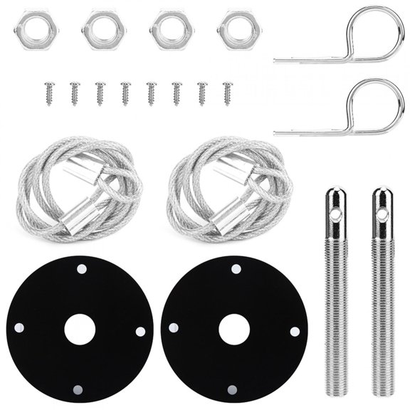 Bonnet Pin Latch Set, Universal Aluminum Alloy Hood Pin Locking Kit For Maintenance