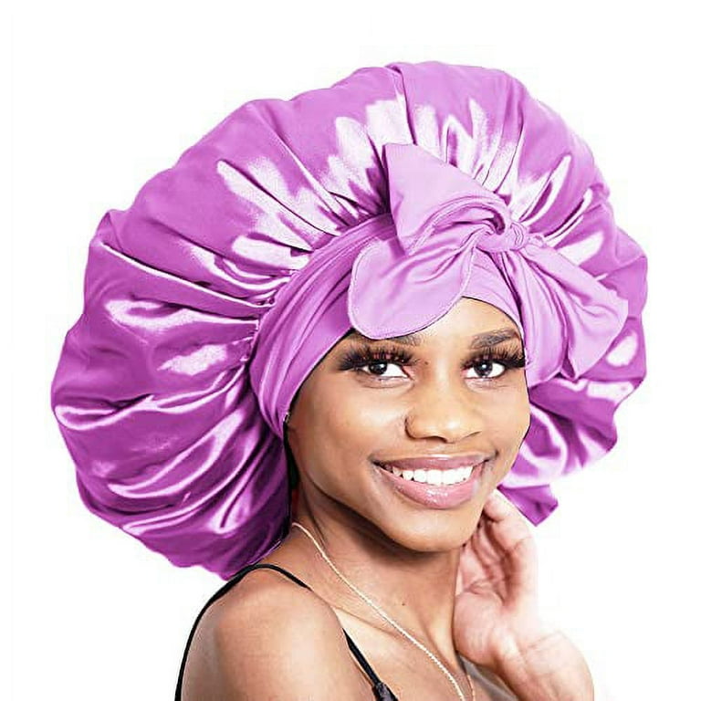 Bonnet Queen Silk Bonnet for Sleeping Satin Bonnet Hair Bonnet for Sleeping  Sleep Bonnet with Tie Edge Scarf Big Bonnets for Braids Women Curly Hair