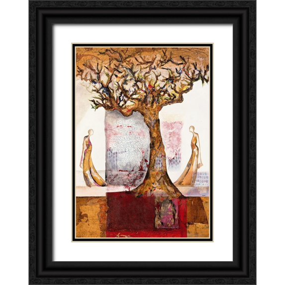 Bonnet, Sophie 11x14 Black Ornate Wood Framed with Double Matting Museum Art Print Titled - Passe - Present