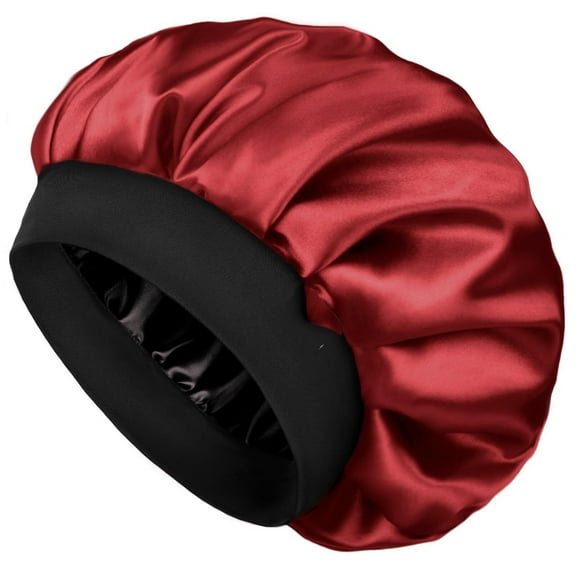 Bonnet for Men Hair Bonnet for Sleeping Double Layer Satin Bonnets for Black Women Curly Hair Braids,Black