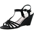 thumbnail image 1 of Bonnibel Womens Flosa-1 Glitter T Strap Wedge Dress Sandals, 1 of 4
