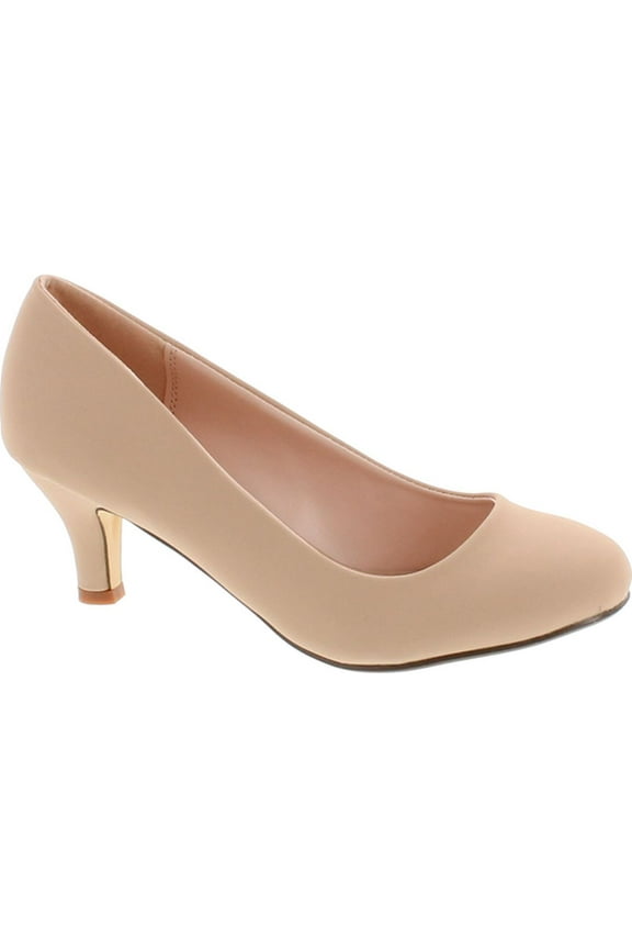 Wonda-1 Womens Round Toe Low Heel Glitter Dress Pumps