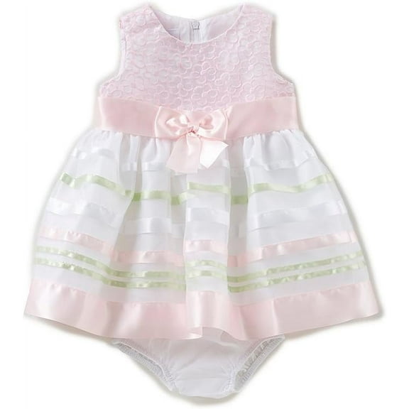 Bonnie Baby 2-PC Embroidered Ribbon-Trimmed Dress - Pink/Multi (3-6 M)