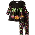 thumbnail image 1 of Bonnie Baby Girls Multi Polka Dot Halloween Dress Leggings 2pc Set (12 Month), 1 of 1