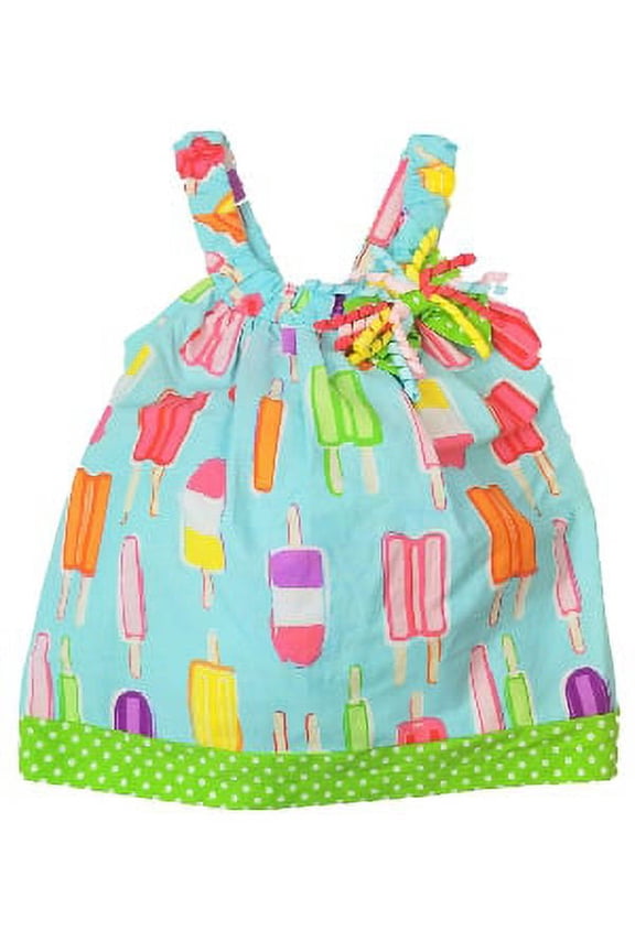 Infant Girls Blue Green Popsicle Sundress Summer Sun Dress 6-9M