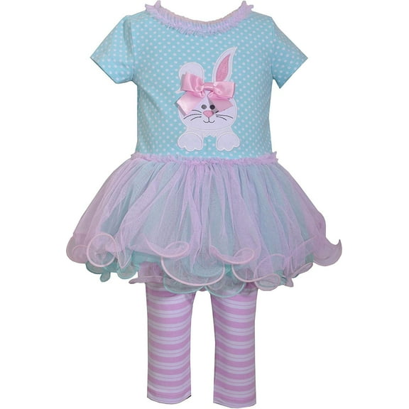 Bonnie Jean Baby Girls' Holiday Appliqued Skirt Dress Set (Aqua, 4)