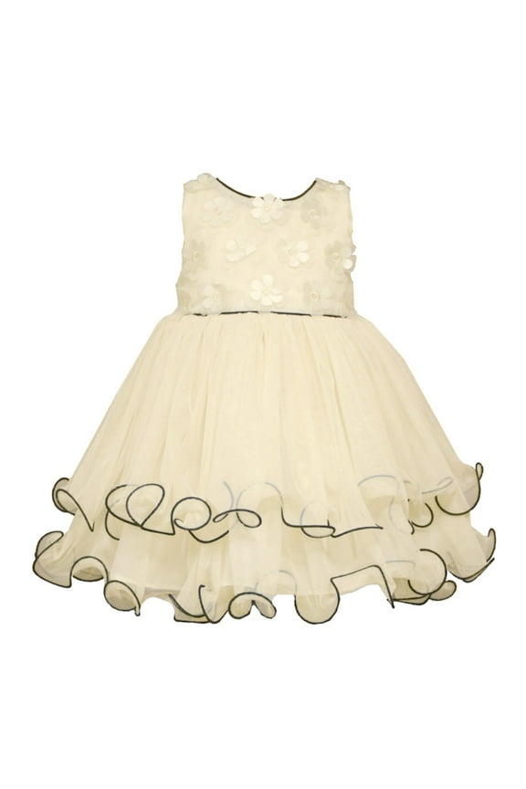 Baby Girls Ivory Chiffon Flower Dress 