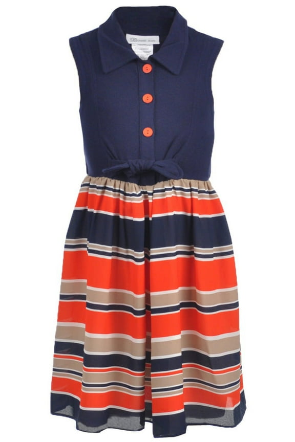 Big Girls' "Head of the Harbor" Dress (Sizes 7 - 16) - navy, 10