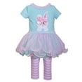 thumbnail image 1 of Bonnie Jean Easter Baby Girls' Appliqued Skirt Dress and Legging Set (6-9 Months, Aqua), 1 of 2