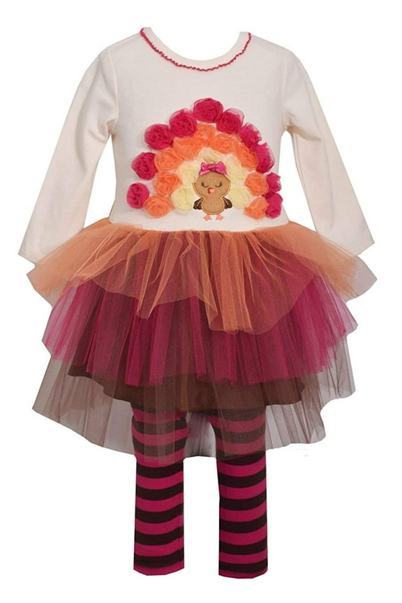 Girl's Ivory Turkey Bonaz Legging Set (12 months)