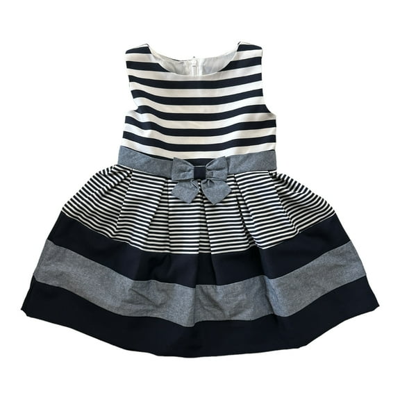Bonnie Jean Girl's Sleeveless Tiered Color Block & Stripes Any Occasion Dress (6X)