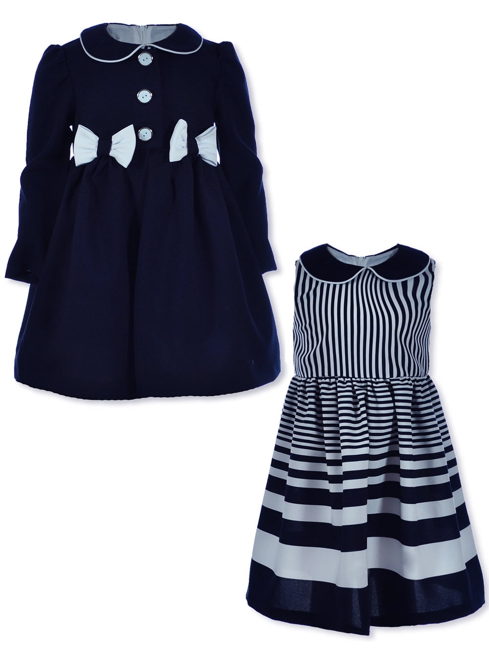 Bonnie Jean Girls 2 Piece Nautical Dress Set Outfit navy 5