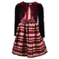 thumbnail image 1 of Bonnie Jean Girls' 2-Piece Sleeveless Stripe Dress - burgundy, 10 (Big Girls), 1 of 2