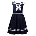 thumbnail image 1 of Bonnie Jean Girls A-Line Nautical Red Dot Dress, Red, 2T, 1 of 2