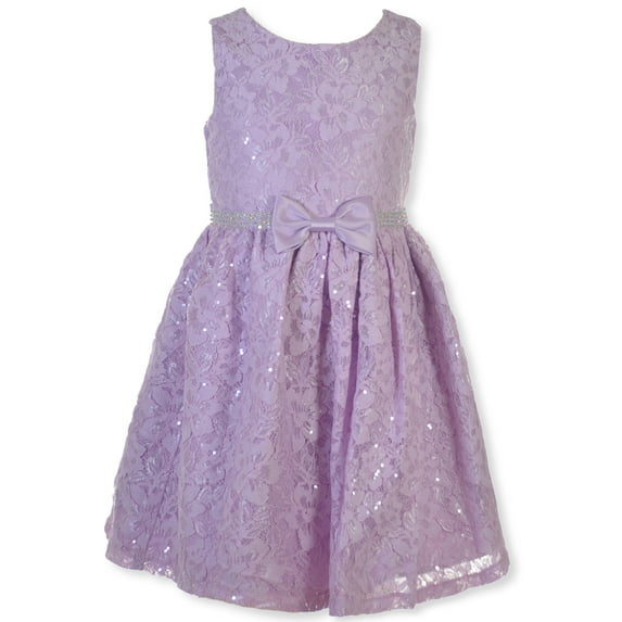 Bonnie Jean Girls' Bejeweled Waist Dress - pink, 7 (Big Girls)