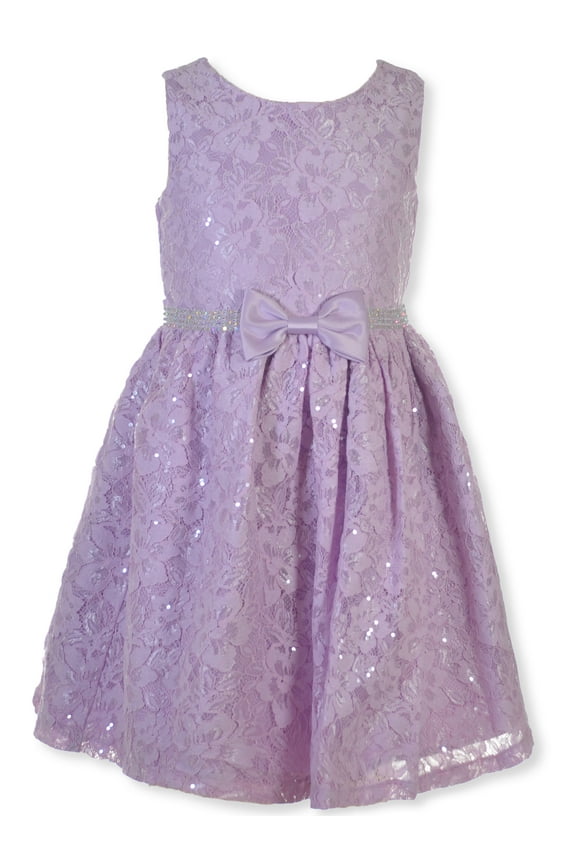 Girls' Bejeweled Waist Dress - pink, 8 (Big Girls)