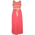 thumbnail image 1 of Bonnie Jean Girls Dress Two Tone Lace Bodice with Ribbon Belt, Coral, 1 of 1