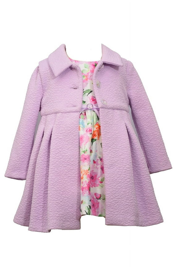 Girls Easter Floral Special Ocassion Coat and Dress Set 0-3 months -6X