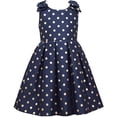 thumbnail image 1 of Bonnie Jean Girls Easter Scuba Special Ocassion Dress (2T, Navy/Gold), 1 of 1