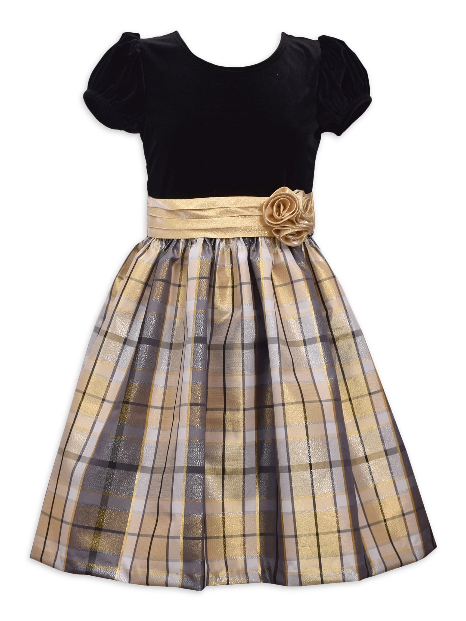Bonnie jean plaid taffeta dress top