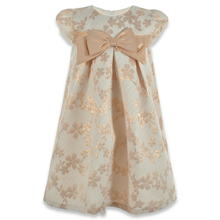 Bonnie Jean Girls Jacquard Dress blush 4t Toddler Walmart
