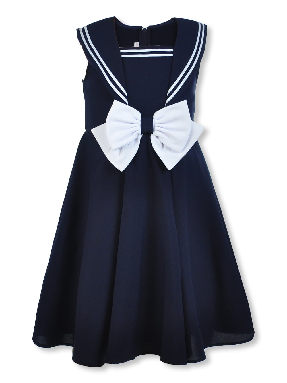 Bonnie Jean Girls' Nautical Bow Dress - navy, 14 (Big Girls) - Walmart.com
