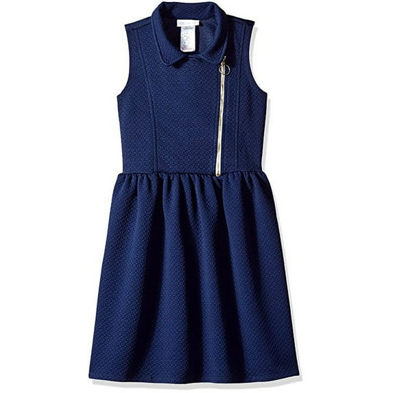 Bonnie Jean Little Girls' Moto Dress, Navy Moto Dress, 5