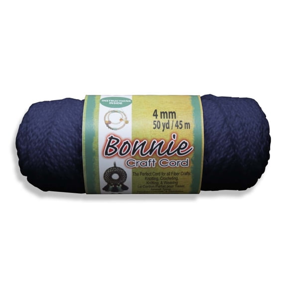 Bonnie Macrame Craft Cord 4mmX50yd-Navy