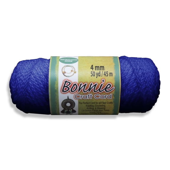 Bonnie Macrame Craft Cord 4mmX50yd-Royal