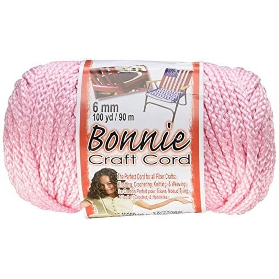 Bonnie Macrame Craft Cord 6mm 100 Yards-Pink