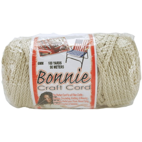Pepperell Bonnie Macrame Craft Cord 6mmX100yd-Pearl (Beige)