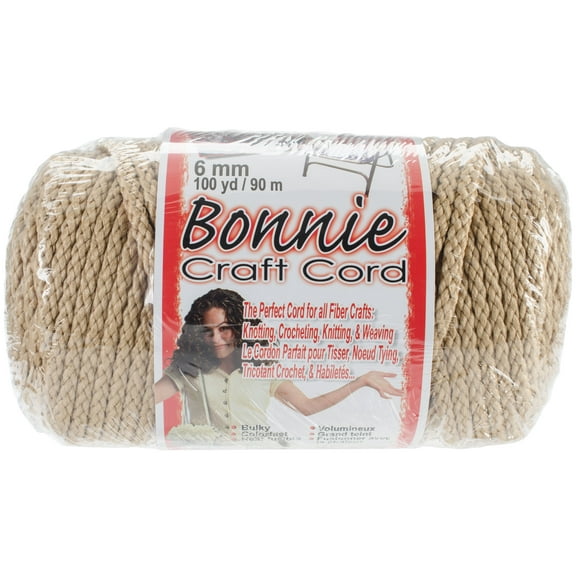 Bonnie Macrame Craft Cord 6mmX100yd-Tan