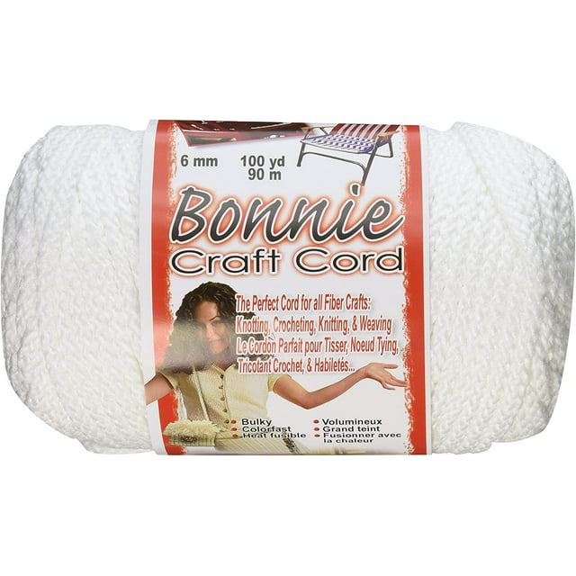 Bonnie Macrame Craft Cord 6mmX100yd-White