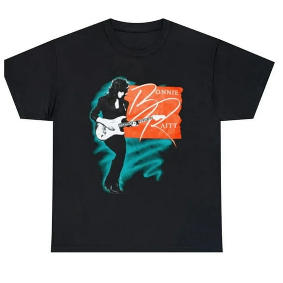Bonnie Raitt Tee, Vtg 1990 Bonnie Raitt Tour Black Unisex Cotton T-Shirt