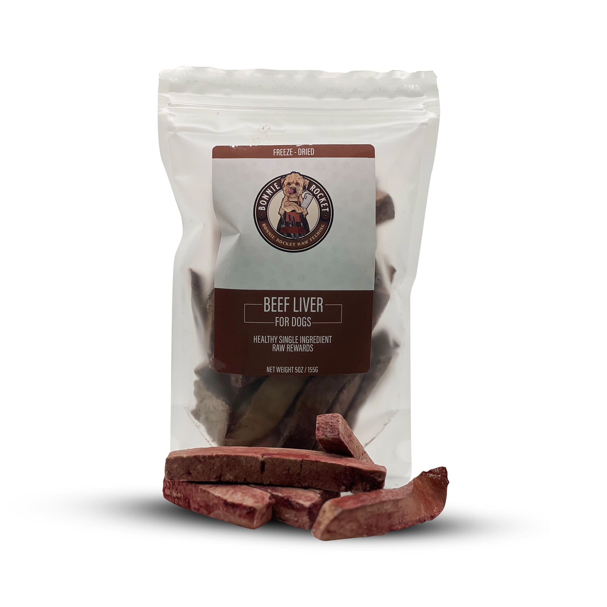 Bonnie Rocket Freeze-Dried Raw Beef Liver (5oz) Walmart Business