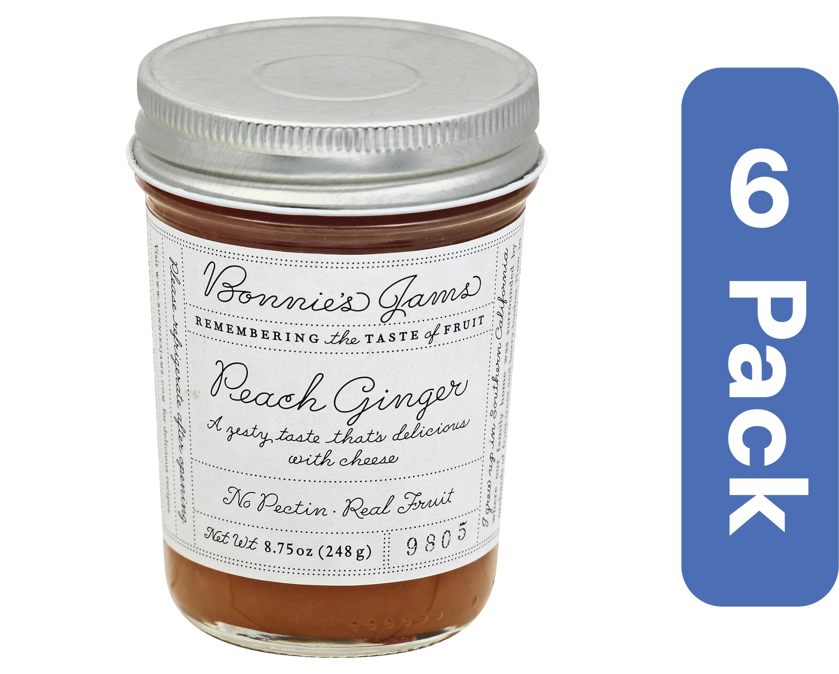 Bonnies Jams Jam Peach Ginger 8.75 Oz, 6 Ct / 8.75 Oz - Fred Meyer