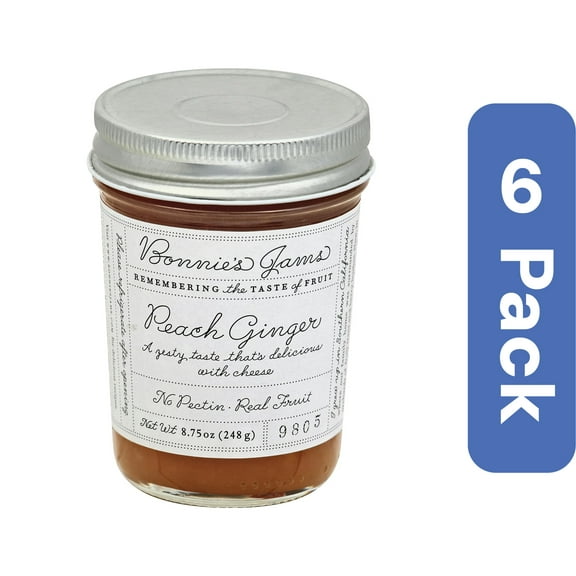 Bonnie's Jams Peach Ginger Jam 8.75 oz (Pack of 6)