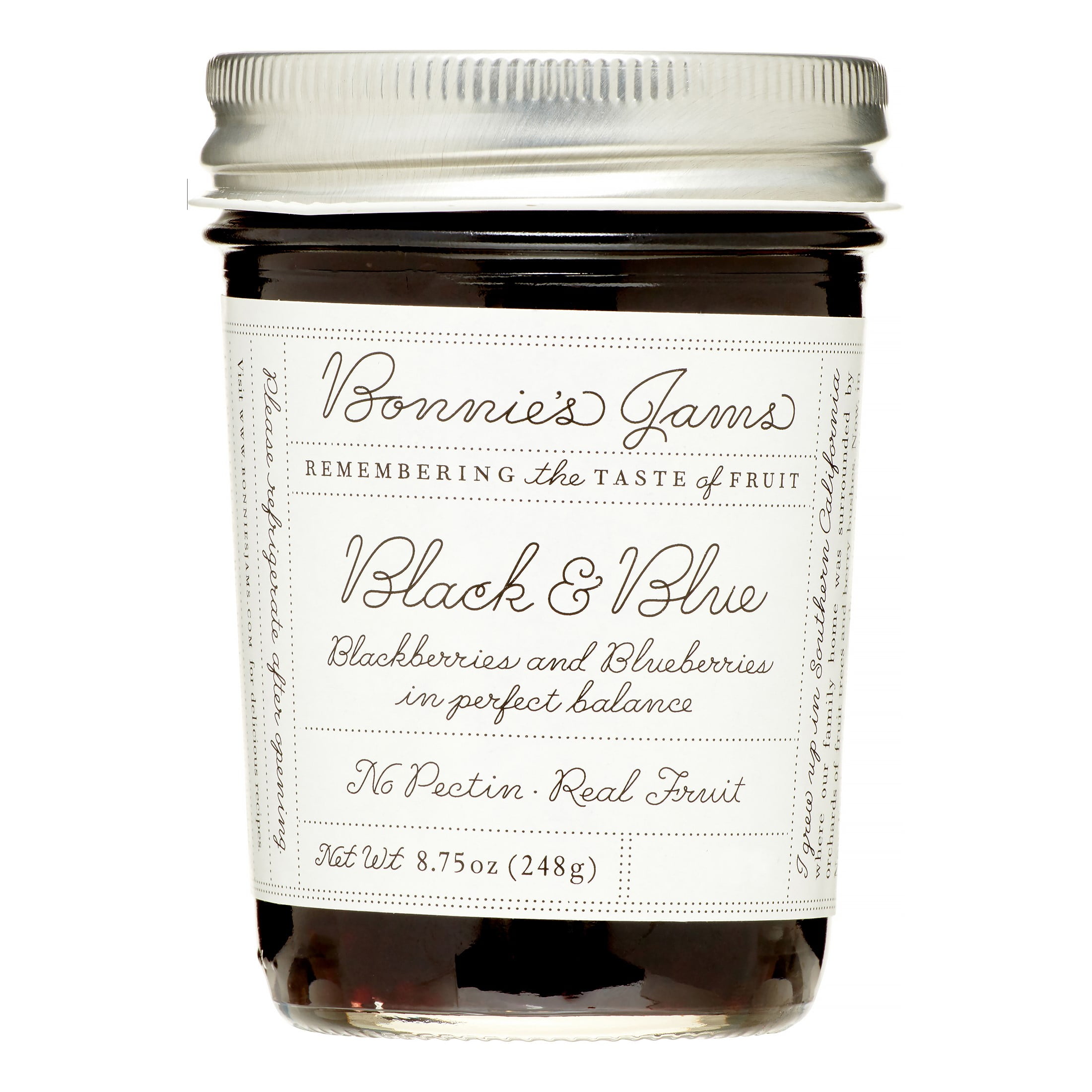 Bonnies Jams Jam, Blackberry and Blueberry, 8.75 Oz