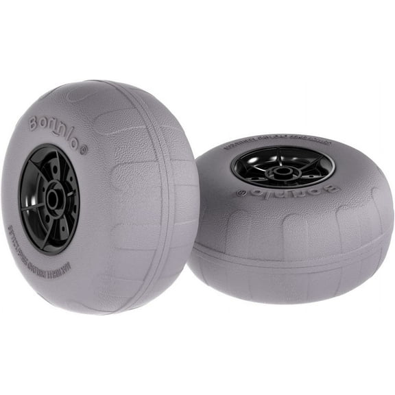 Bonnlo 12" Balloon Wheels Beach Cart Tires Replacement Big Sand Wheels for Beach Buggy, Kayak Trolley, Canoe Dolly, Rolling Walker, Garden Cart, Wheelchair, Sand Wagon w/Free Air Pump, 2-Pack