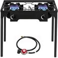 Bonnlo 2 Burner Outdoor Portable Propane Stove Gas Cooker, Heavy Duty
