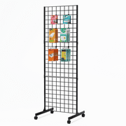 Bonnlo 2' x 6' Detachable Grid Tower, Standing Girdwall for Easy Transport, Wire Grid Panel Display Rack(1-Pack)